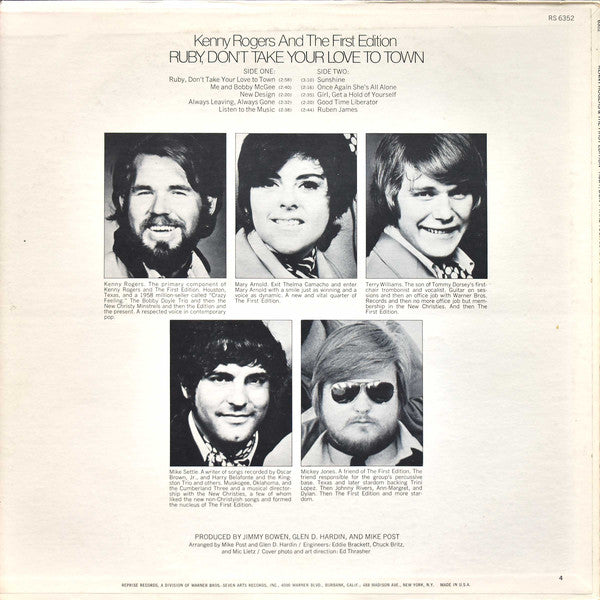 Rogers, Kenny And The First Edition - Ruby, Don't Take Your Love To Town (VG+) (Vinyl LP)