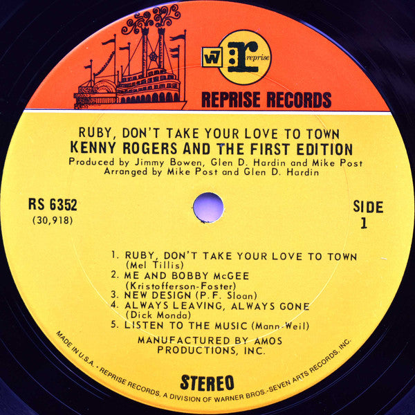 Rogers, Kenny And The First Edition - Ruby, Don't Take Your Love To Town (VG+) (Vinyl LP)