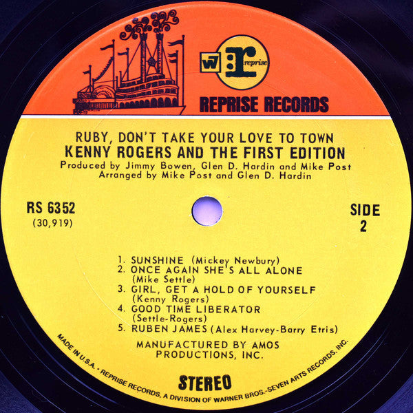 Rogers, Kenny And The First Edition - Ruby, Don't Take Your Love To Town (VG+) (Vinyl LP)