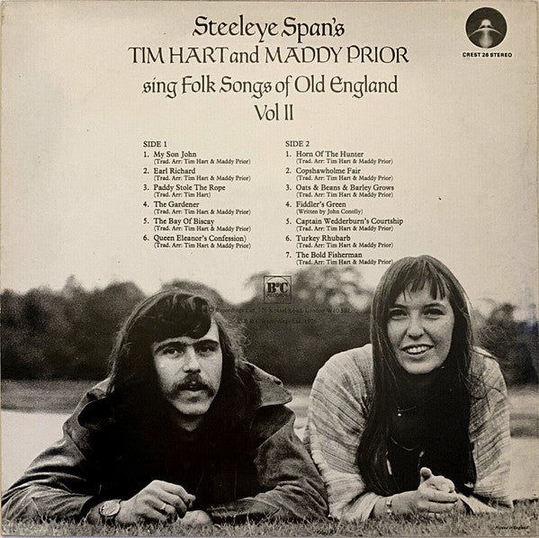 Hart, Tim And Maddy Prior - Steeleye Span's Tim Hart And Maddy Prior Sing Folk Songs Of Old England Vol II (VG+) (Vinyl LP)