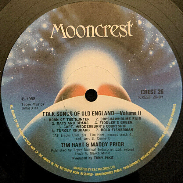 Hart, Tim And Maddy Prior - Steeleye Span's Tim Hart And Maddy Prior Sing Folk Songs Of Old England Vol II (VG+) (Vinyl LP)