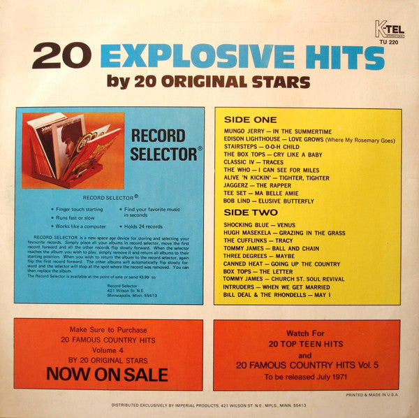 Various - 20 Explosive Hits (VG+) (Vinyl LP)