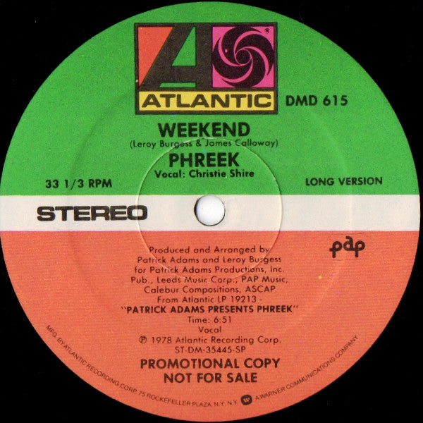 Phreek - Weekend (Vinyl, VG+) (Vinyl LP)