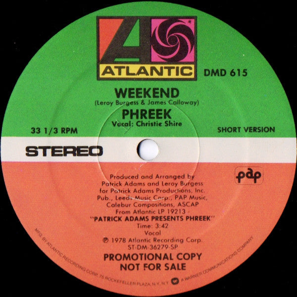 Phreek - Weekend (Vinyl, VG+) (Vinyl LP)