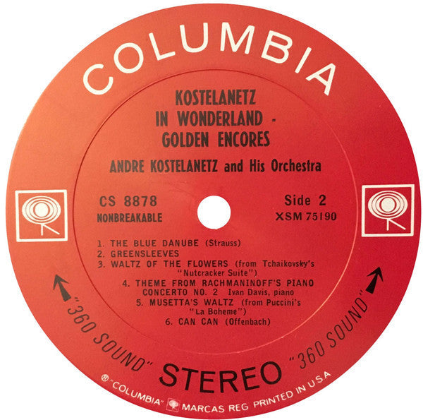 Kostelanetz, Andre And His Orchestra - Kostelanetz In Wonderland - Golden Encores (Vinyl, VG+) (Vinyl LP)