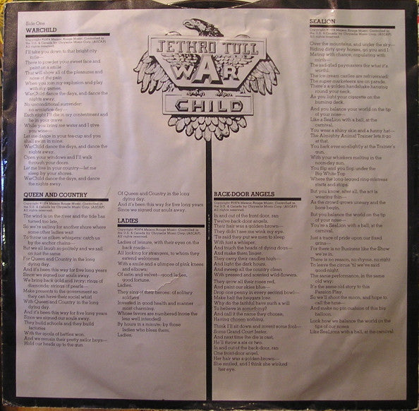 Jethro Tull - War Child (Vinyl, VG+) (Vinyl LP)