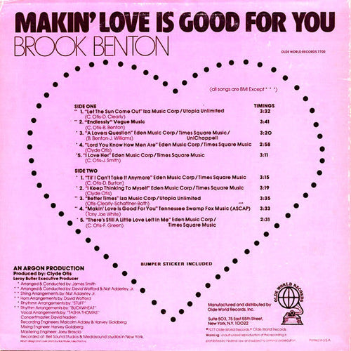 Benton, Brook - Makin' Love Is Good For You (Vinyl, M) (Vinyl LP)