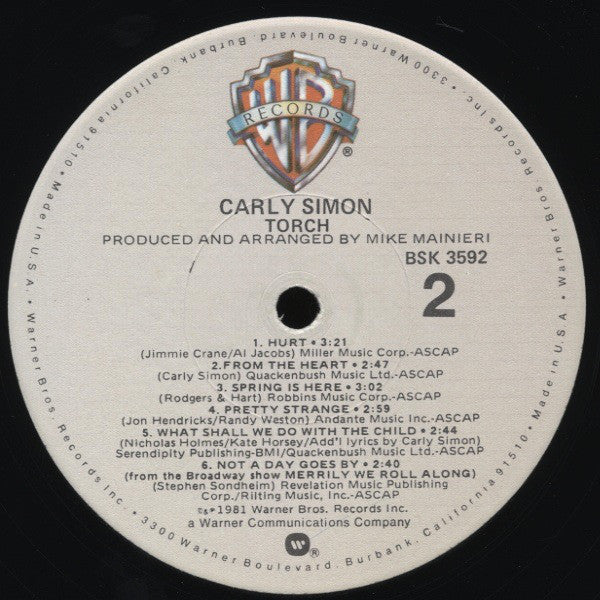 Simon, Carly - Torch (VG+) (Vinyl LP)