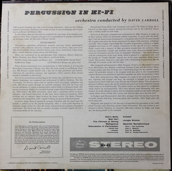 Carroll, David - Percussion In Hi-Fi (Vinyl, VG) (Vinyl LP)