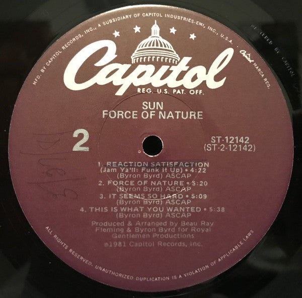 Sun  - Force Of Nature (VG) (Vinyl LP)