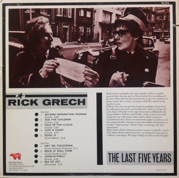 Grech, Rick - The Last Five Years (NM or M-) (Vinyl LP)