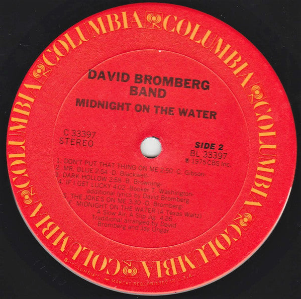 Bromberg, David Band - Midnight On The Water (VG+) (Vinyl LP)