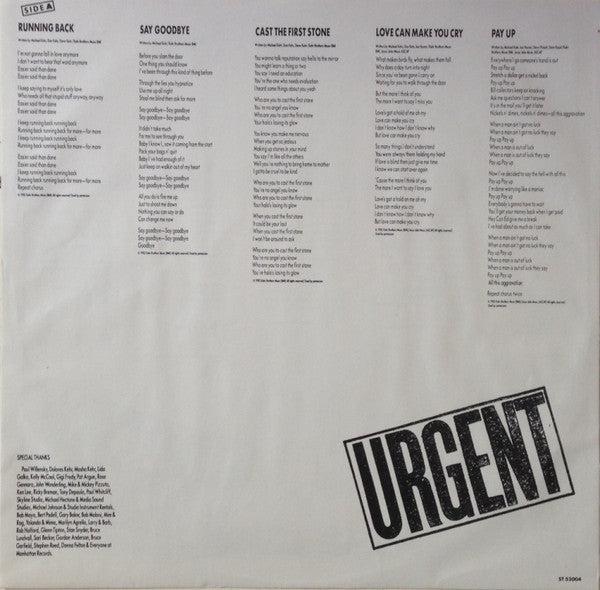 Urgent  - Cast The First Stone (Vinyl, VG+) (Vinyl LP)