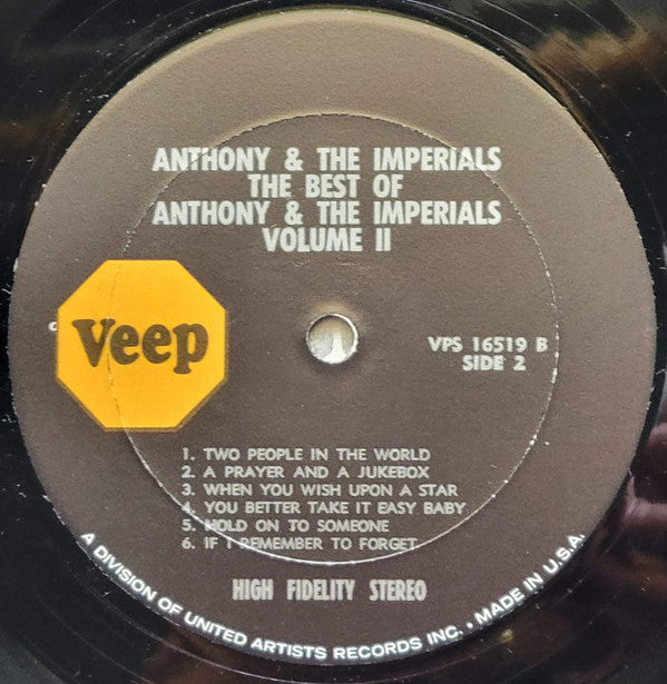 Anthony & The Imperials - The Best Of Volume 2 (VG) (Vinyl LP)