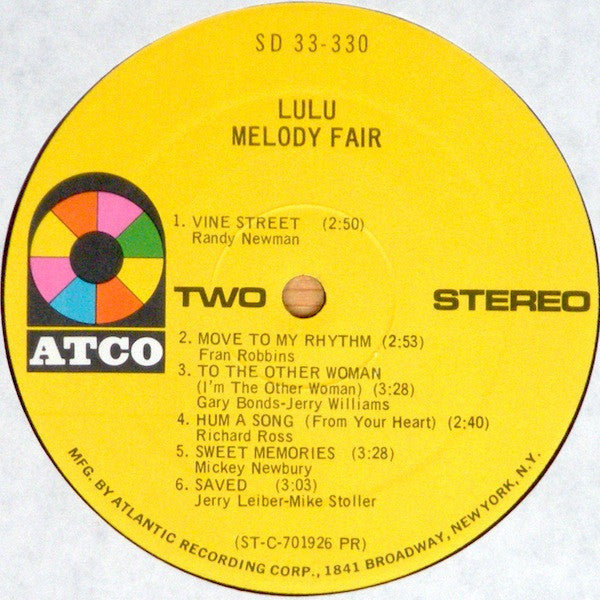 Lulu - Melody Fair (VG) (Vinyl LP)