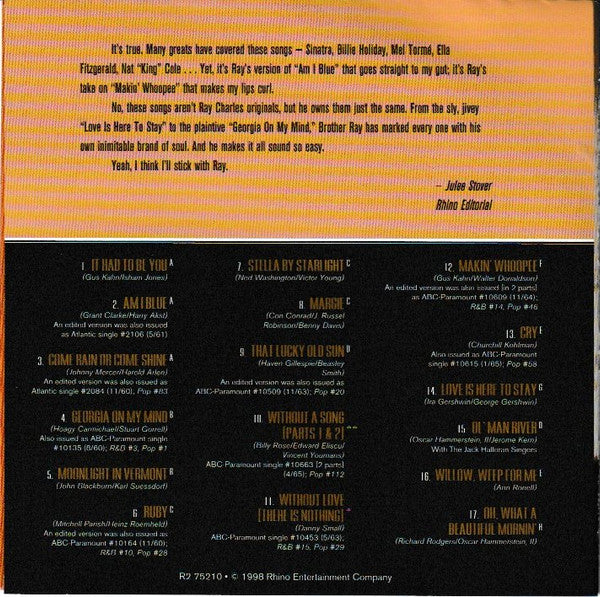 Charles, Ray - Standards (CD, VG+) (Vinyl LP)