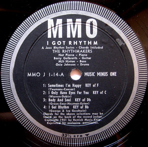 Music Minus One - Volume 1 - A Rhythm Background Record For Any Musician Or Vocalist (VG) (Vinyl LP)