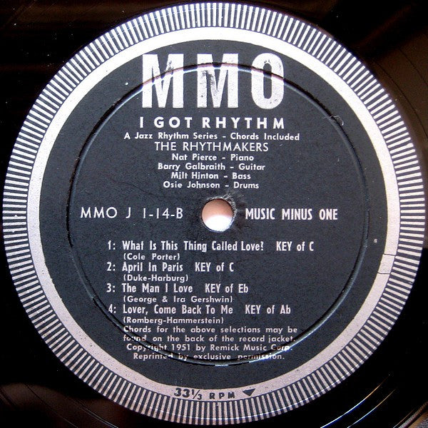 Music Minus One - Volume 1 - A Rhythm Background Record For Any Musician Or Vocalist (VG) (Vinyl LP)