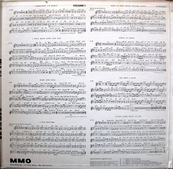 Music Minus One - Volume 1 - A Rhythm Background Record For Any Musician Or Vocalist (VG) (Vinyl LP)