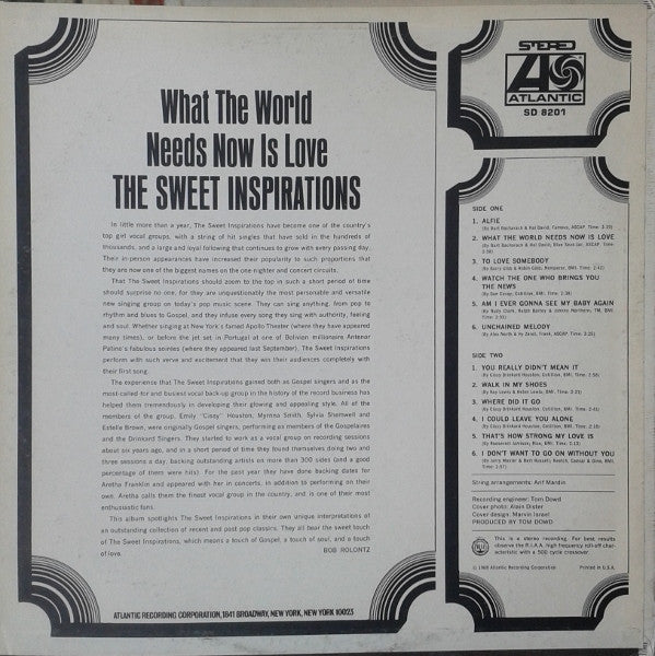 Sweet Inspirations - What The World Needs Now Is Love (Vinyl, VG) (Vinyl LP)