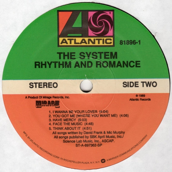 System - Rhythm And Romance (VG+) (Vinyl LP)