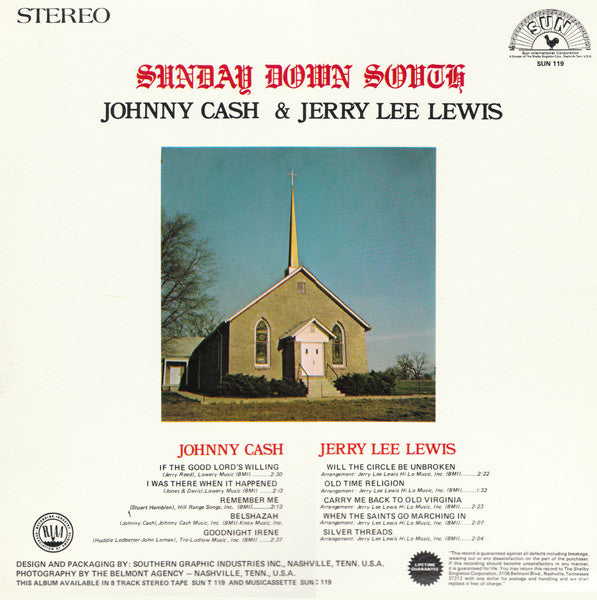 Cash, Johnny & Jerry Lee Lewis - Sunday Down South (Vinyl, VG) (Vinyl LP)