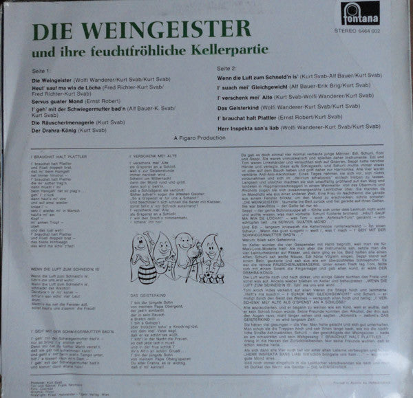 Die Weingeister Und Ihre Feuchtfröhliche Kellerpartie - Die Weingeister Und Ihre Feuchtfröhliche Kellerpartie (VG+) (Vinyl LP)