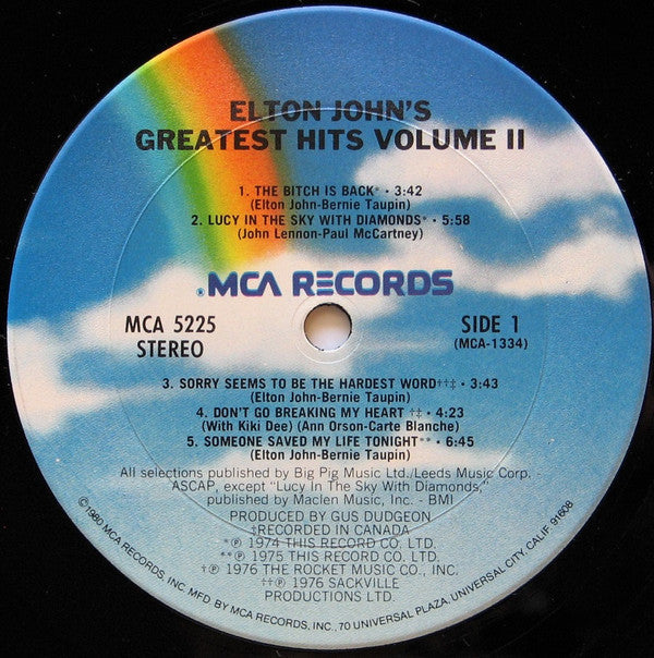 John, Elton - Greatest Hits Volume II (VG+) (Vinyl LP)