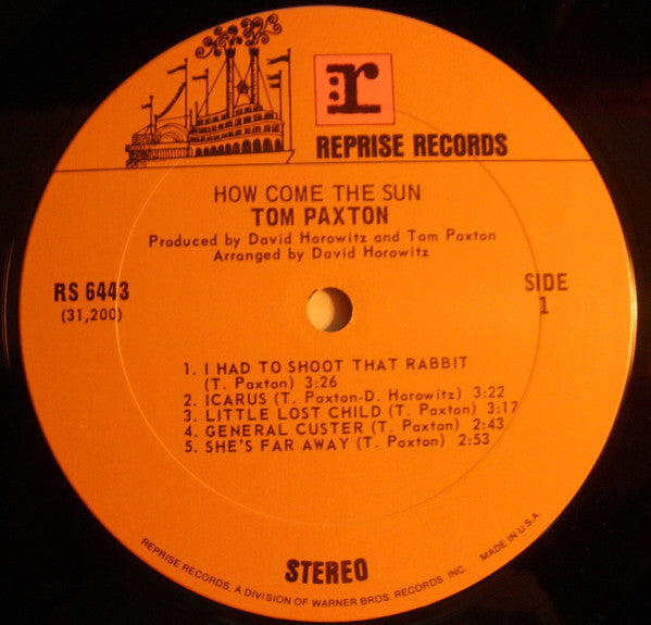 Paxton, Tom - How Come The Sun (VG+) (Vinyl LP)