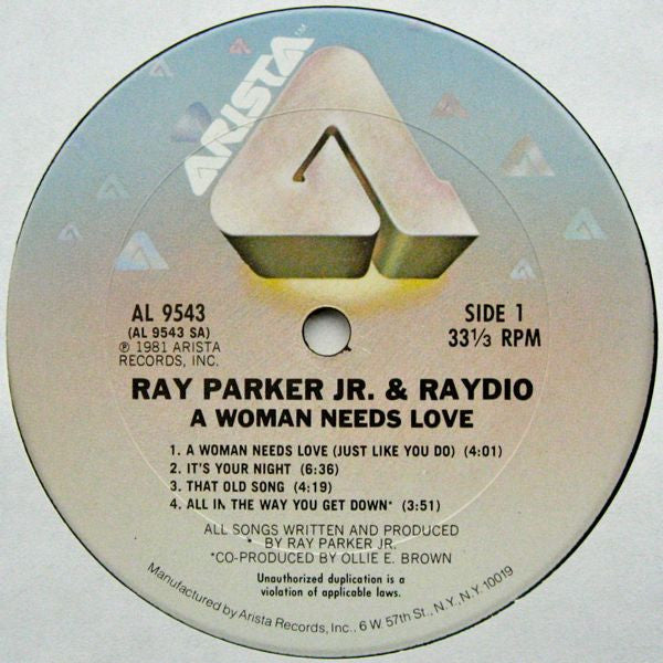Parker Jr., Ray And Raydio - A Woman Needs Love (VG+) (Vinyl LP)