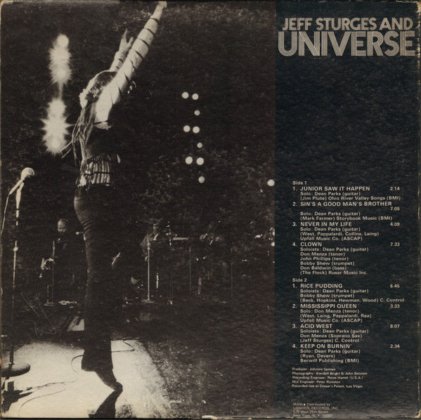 Sturges, Jeff - Jeff Sturges And Universe (VG) (Vinyl LP)