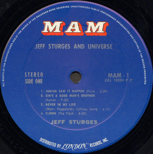 Sturges, Jeff - Jeff Sturges And Universe (VG) (Vinyl LP)