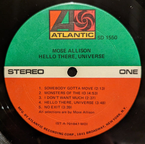 Allison, Mose - ...Hello There, Universe (Vinyl, VG) (Vinyl LP)