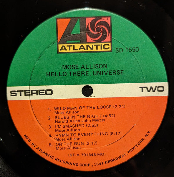 Allison, Mose - ...Hello There, Universe (Vinyl, VG) (Vinyl LP)