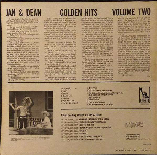 Jan & Dean - Jan & Dean Golden Hits Volume 2 (Vinyl, VG) (Vinyl LP)
