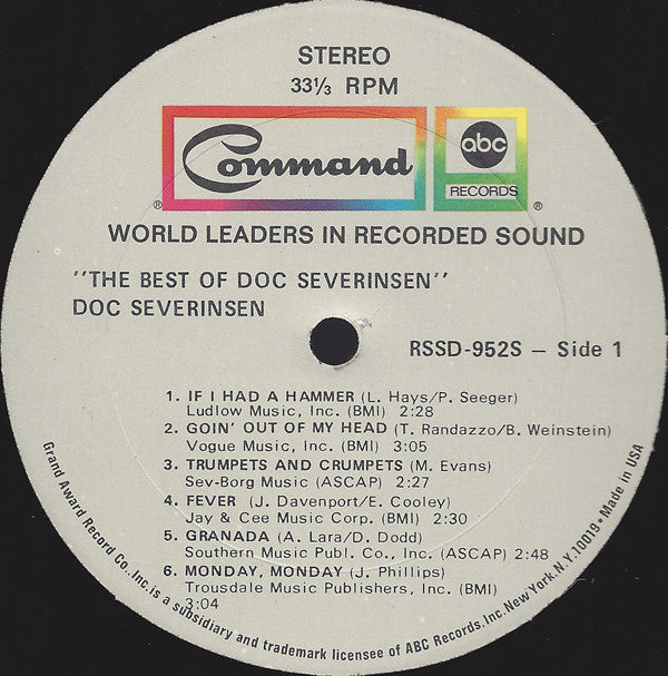 Severinsen, Doc - The Best Of Doc Severinsen (VG) (Vinyl LP)