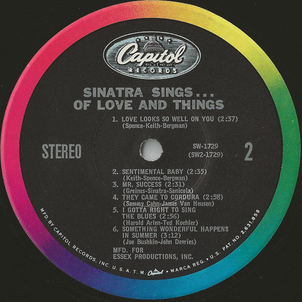 Sinatra, Frank - Sinatra Sings...Of Love And Things (Vinyl, VG+) (Vinyl LP)