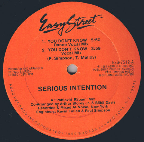 Serious Intention - You Don't Know (M) (Vinyl LP)