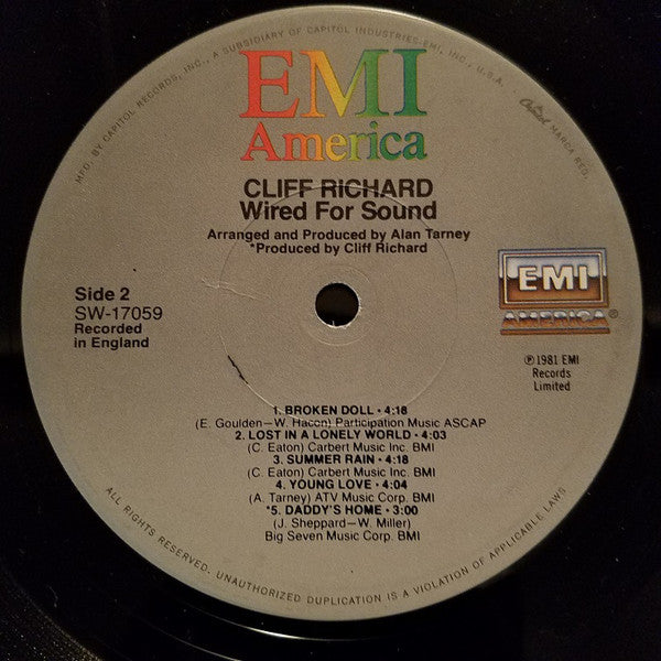 Richard, Cliff - Wired For Sound (NM or M-) (Vinyl LP)