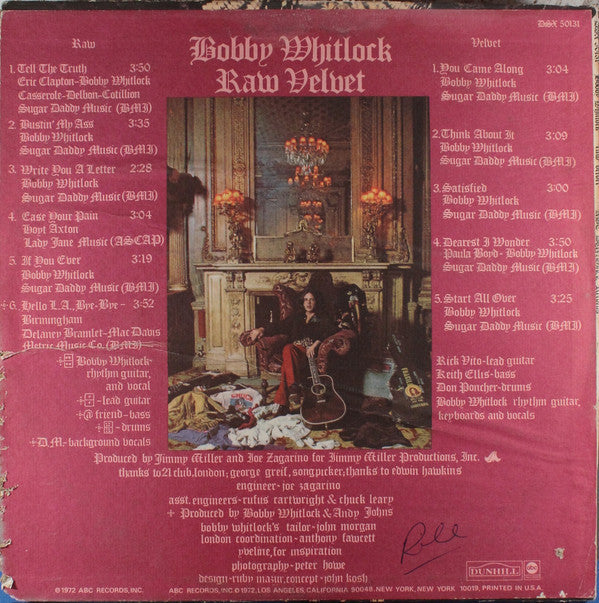 Whitlock, Bobby - Raw Velvet (VG) (Vinyl LP)