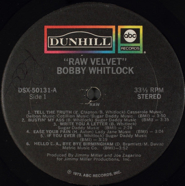 Whitlock, Bobby - Raw Velvet (VG) (Vinyl LP)