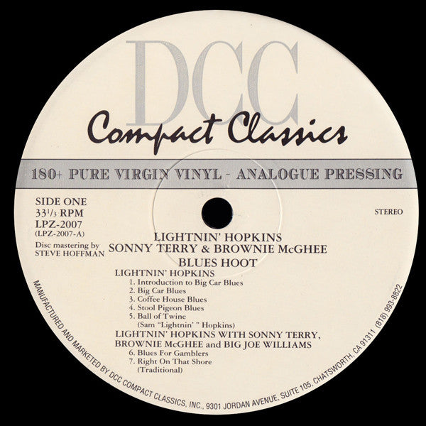 Hopkins, Lightnin' with Brownie McGhee, Sonny Terry - Blues Hoot Live Recording At 'The Ash Grove' (Vinyl, NM or M-) (Vinyl LP)