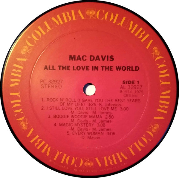 Davis, Mac - All The Love In The World (Vinyl, VG) (Vinyl LP)