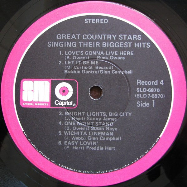 Various - Great Country Stars Singing Their Biggest Hits (VG) (Vinyl LP)