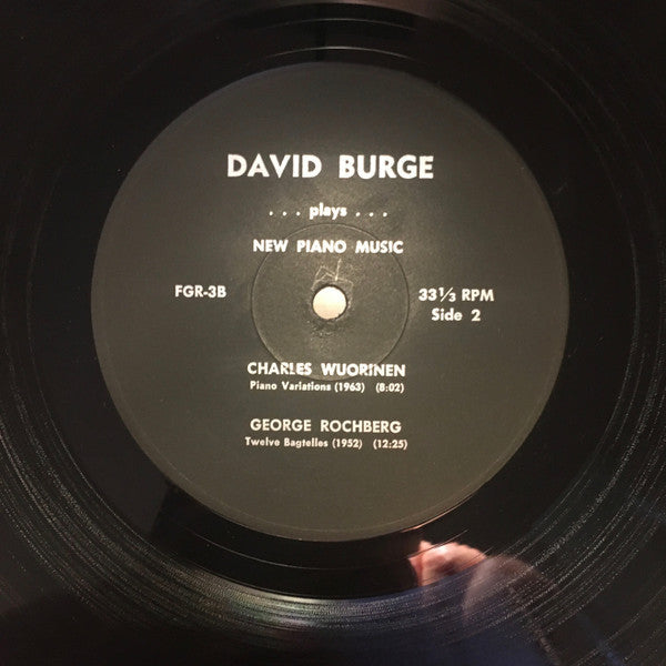 Burge, David - David Burge Plays New Piano Music (VG+) (Vinyl LP)