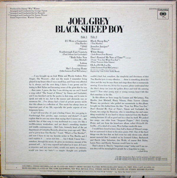 Grey, Joel - Black Sheep Boy (VG+) (Vinyl LP)