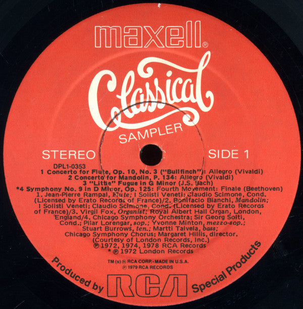 Various - Maxell Classical Sampler (NM or M-) (Vinyl LP)