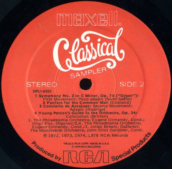 Various - Maxell Classical Sampler (NM or M-) (Vinyl LP)