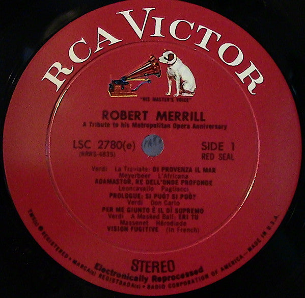 Merrill, Robert - A Tribute To His Metropolitan Opera Anniversary (VG+) (Vinyl LP)