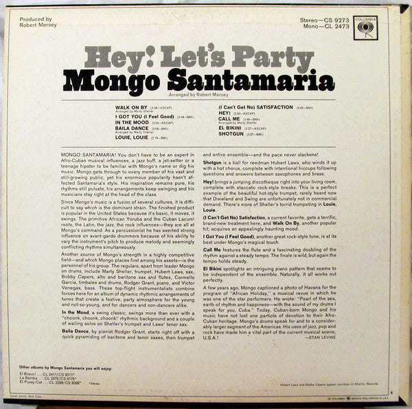 Santamaria, Mongo - Hey! Let's Party (Vinyl, VG+) (Vinyl LP)